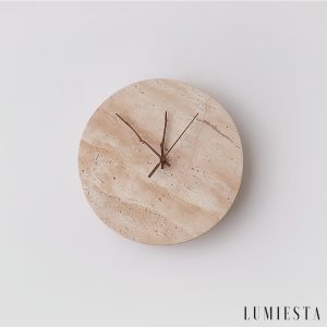 Pompeia - Kinkiet trawertynowy żółty, do salonu i sypialni, Ø30x30 cm