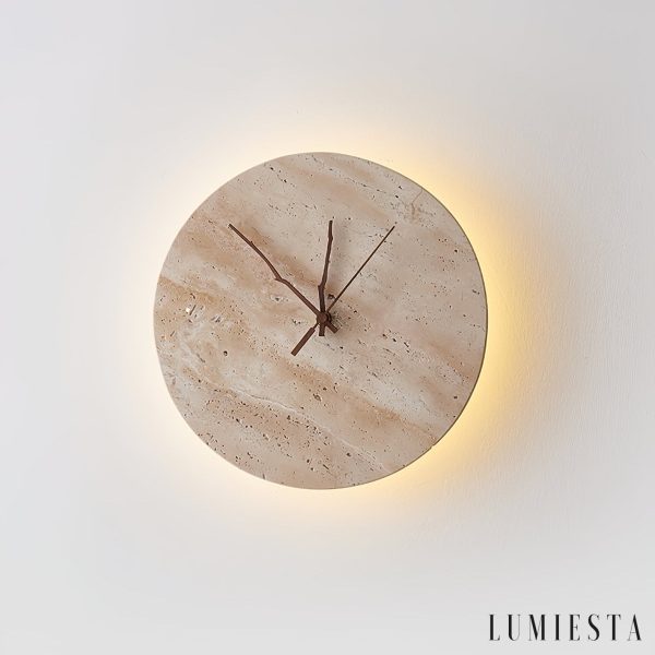 Pompeia - Kinkiet trawertynowy żółty, do salonu i sypialni, Ø30x30 cm