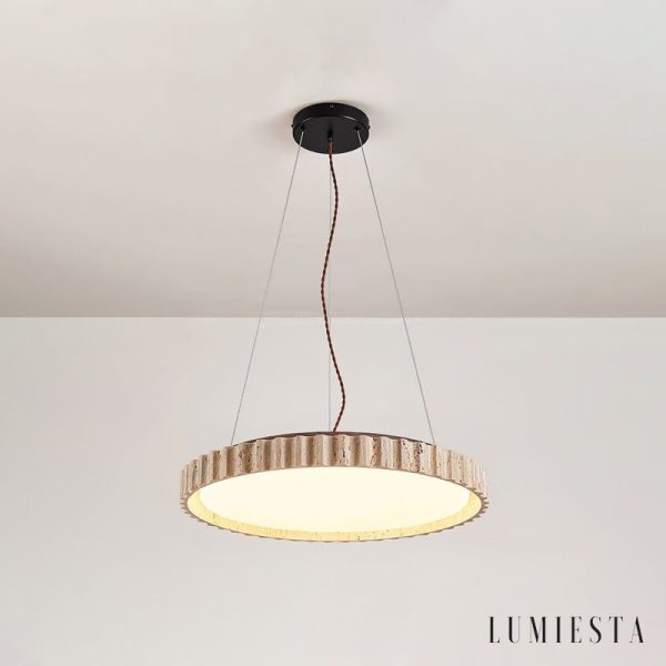 Lumiesta-provenxia-lampa-wiszca-trawertynowa-tybiay-nad-st-32x7-cm-2.jpg Provenxia - Lampa wisząca trawertynowa, żółty/biały, nad stół, Ø32x7 cm