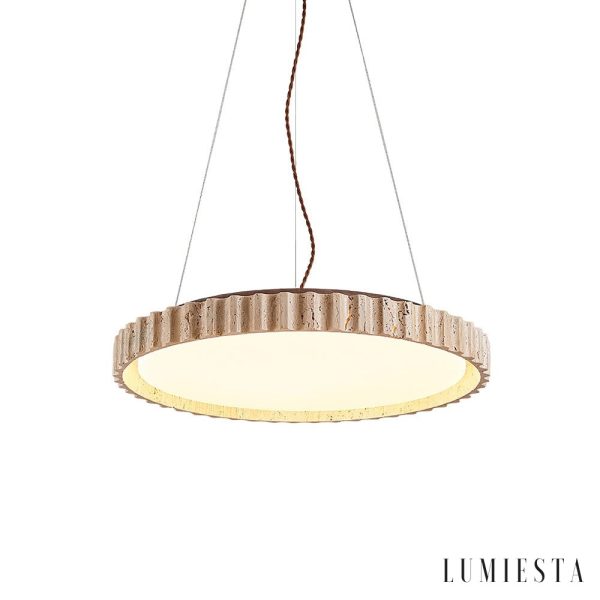 Lumiesta-provenxia-lampa-wiszca-trawertynowa-tybiay-nad-st-32x7-cm-4.jpg Provenxia - Lampa wisząca trawertynowa, żółty/biały, nad stół, Ø32x7 cm