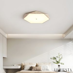 Quitarra - Plafon trawertynowy z LED, żółto-biały do salonu, Ø40/50/60 cm