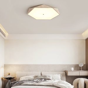 Quitarra - Plafon trawertynowy z LED, żółto-biały do salonu, Ø40/50/60 cm