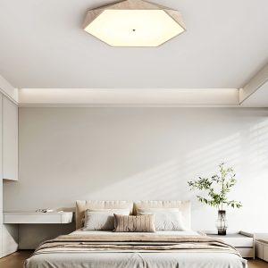 Quitarra - Plafon trawertynowy z LED, żółto-biały do salonu, Ø40/50/60 cm