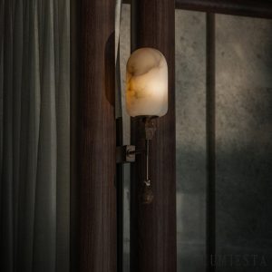 QuitoLux - Lampa wisząca glamour mosiężna z alabastrem do salonu Ø34x49 cm