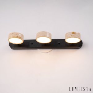 RavennaX - Plafon marmurowy nowoczesny, czarny, do salonu, Ø32/51 cm