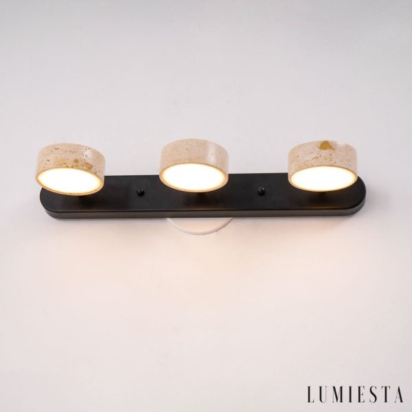 RavennaX - Plafon marmurowy nowoczesny, czarny, do salonu, Ø32/51 cm