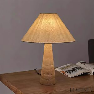 Lumiesta-riminix-lampa-stoowa-trawertynowa-to-biaa-do-salonu-3540x52-cm-3.jpg RiminiX - Lampa stołowa trawertynowa, żółto-biała do salonu, Ø35/40x52 cm