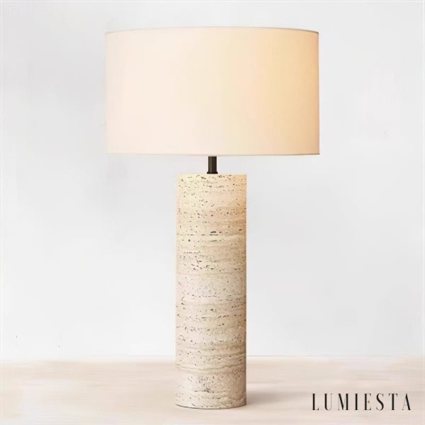 Lumiesta-riminix-lampa-stoowa-trawertynowa-to-biaa-do-salonu-3540x52-cm-4.jpg RiminiX - Lampa stołowa trawertynowa, żółto-biała do salonu, Ø35/40x52 cm