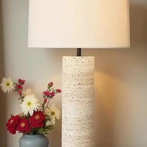 Lumiesta-riminix-lampa-stoowa-trawertynowa-to-biaa-do-salonu-3540x52-cm-7.jpg RiminiX - Lampa stołowa trawertynowa, żółto-biała do salonu, Ø35/40x52 cm