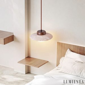 Lumiesta-rivierax-lampa-wiszca-drewniana-z-tym-trawertynem-do-jadalni-20h13-cm-4.jpg RivieraX - Lampa wisząca drewniana z żółtym trawertynem do jadalni, Ø20×H13 cm