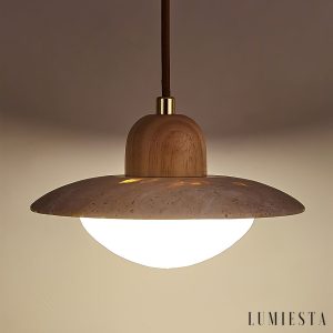 Lumiesta-rivierax-lampa-wiszca-drewniana-z-tym-trawertynem-do-jadalni-20h13-cm-5.jpg RivieraX - Lampa wisząca drewniana z żółtym trawertynem do jadalni, Ø20×H13 cm