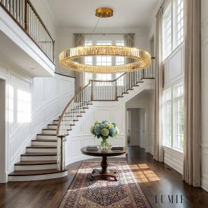 Rubinia - Lampa wisząca kryształowa, złota do salonu Ø40/60/80/100 cm