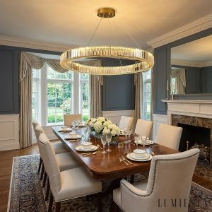 Rubinia - Lampa wisząca kryształowa, złota do salonu Ø40/60/80/100 cm