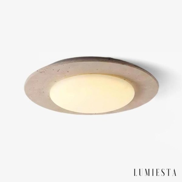 Lumiesta-salvadora-plafon-trawertynowy-to-biay-do-salonu-50x12-cm.jpg Salvadora - Plafon trawertynowy żółto-biały do salonu, Ø50x12 cm