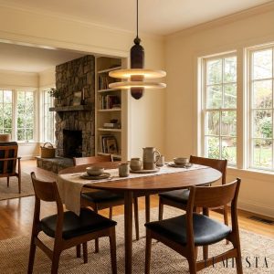 Scalara - Lampa wisząca loftowa czarno-biała z alabastrem do salonu, Ø28/40 cm