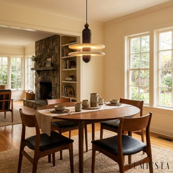 Scalara - Lampa wisząca loftowa czarno-biała z alabastrem do salonu, Ø28/40 cm