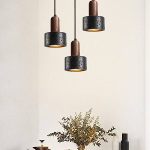 Lumiesta-sicilux-lampa-wiszca-trawertynowa-czarny-i-orzech-do-salonu-12xh16-cm-4.jpg Sicilux - Lampa wisząca trawertynowa, czarny i orzech do salonu Ø12xH16 cm