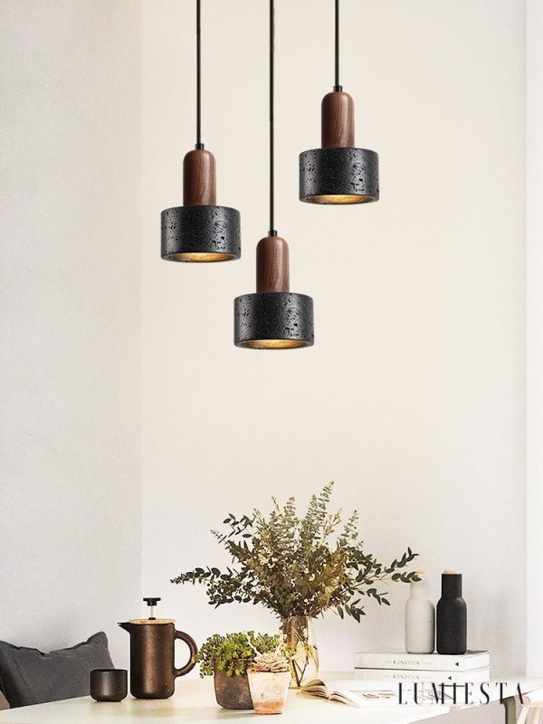 Lumiesta-sicilux-lampa-wiszca-trawertynowa-czarny-i-orzech-do-salonu-12xh16-cm-4.jpg Sicilux - Lampa wisząca trawertynowa, czarny i orzech do salonu Ø12xH16 cm