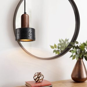 Lumiesta-sicilux-lampa-wiszca-trawertynowa-czarny-i-orzech-do-salonu-12xh16-cm-5.jpg Sicilux - Lampa wisząca trawertynowa, czarny i orzech do salonu Ø12xH16 cm