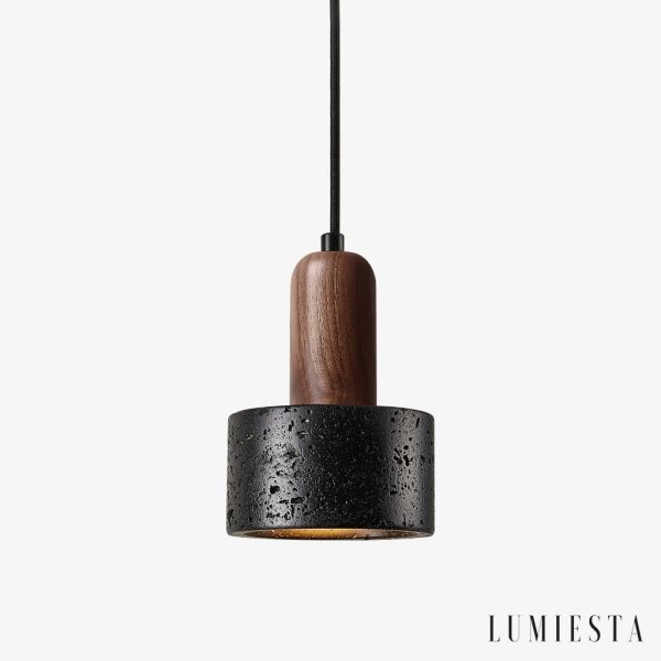 Lumiesta-sicilux-lampa-wiszca-trawertynowa-czarny-i-orzech-do-salonu-12xh16-cm.jpg Sicilux - Lampa wisząca trawertynowa, czarny i orzech do salonu Ø12xH16 cm