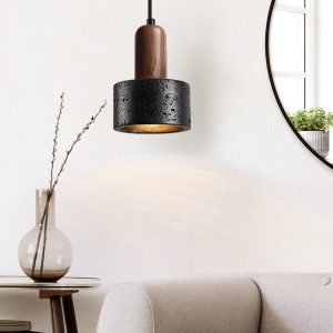 Lumiesta-sicilux-lampa-wiszca-trawertynowa-czarny-i-orzech-do-salonu-12xh16-cm-7.jpg Sicilux - Lampa wisząca trawertynowa, czarny i orzech do salonu Ø12xH16 cm
