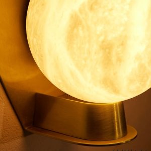 Sienaria - Lampa sufitowa alabastrowa, brązowo-biała do salonu, Ø16x21 cm