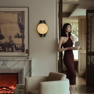 Sienaria - Lampa sufitowa alabastrowa, brązowo-biała do salonu, Ø16x21 cm