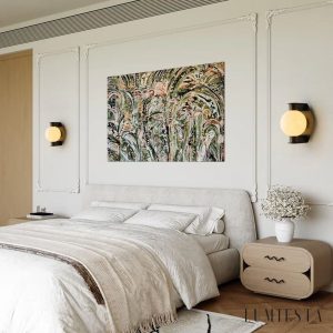 Sienaria - Lampa sufitowa alabastrowa, brązowo-biała do salonu, Ø16x21 cm