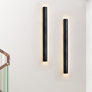 Sintria - Lampa wisząca czarna trawertynowa do jadalni, Ø10x35/60/90/120 cm