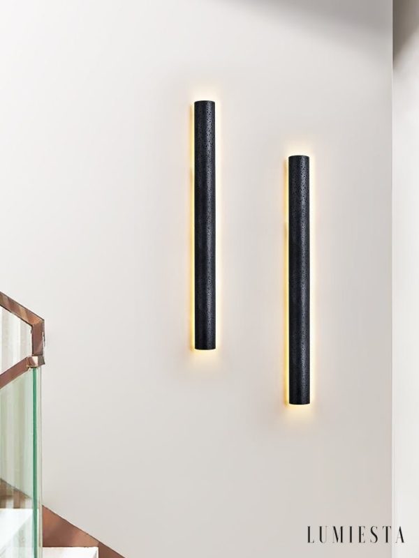 Sintria - Lampa wisząca czarna trawertynowa do jadalni, Ø10x35/60/90/120 cm