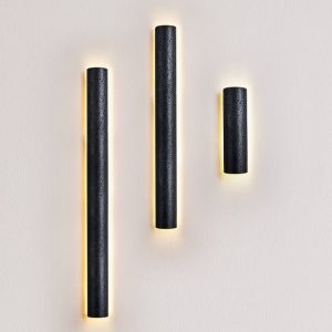 Sintria - Lampa wisząca czarna trawertynowa do jadalni, Ø10x35/60/90/120 cm