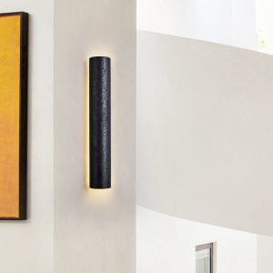 Sintria - Lampa wisząca czarna trawertynowa do jadalni, Ø10x35/60/90/120 cm