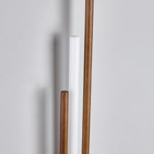 Skaliope - Lampa wisząca minimalistyczna orzechowa z trawertynem nad stół ∅9x90cm