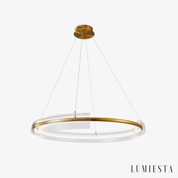 SolarisX - Lampa wisząca nowoczesna glamour, złota do salonu, Ø60/80/100 cm