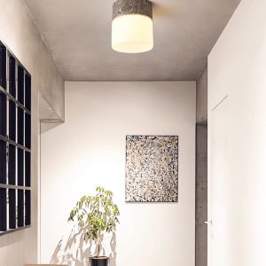 Soliventa - Lampa sufitowa trawertynowa, żółty lub szary do korytarza, Ø12x13 cm