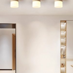 Soliventa - Lampa sufitowa trawertynowa, żółty lub szary do korytarza, Ø12x13 cm