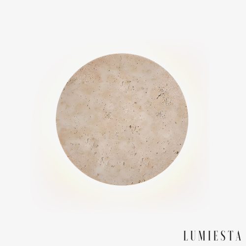 Solatva - Lampa wisząca trawertynowa, żółta, ściemnialna do salonu, Ø30 x H30 cm