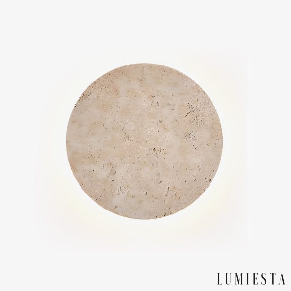 Solatva - Lampa wisząca trawertynowa, żółta, ściemnialna do salonu, Ø30 x H30 cm