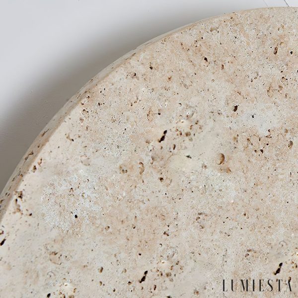 Solatva - Lampa wisząca trawertynowa, żółta, ściemnialna do salonu, Ø30 x H30 cm