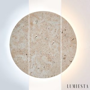 Solatva - Lampa wisząca trawertynowa, żółta, ściemnialna do salonu, Ø30 x H30 cm