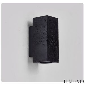 Strombolis - Kinkiet trawertynowy czarny, elegancki do sypialni 7x16/7x23 cm