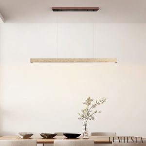 Toledis - Lampa wisząca trawertynowa, orzechowa do jadalni, Ø80/100/120/150 cm