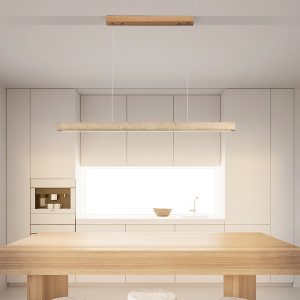 Toledis - Lampa wisząca trawertynowa, orzechowa do jadalni, Ø80/100/120/150 cm