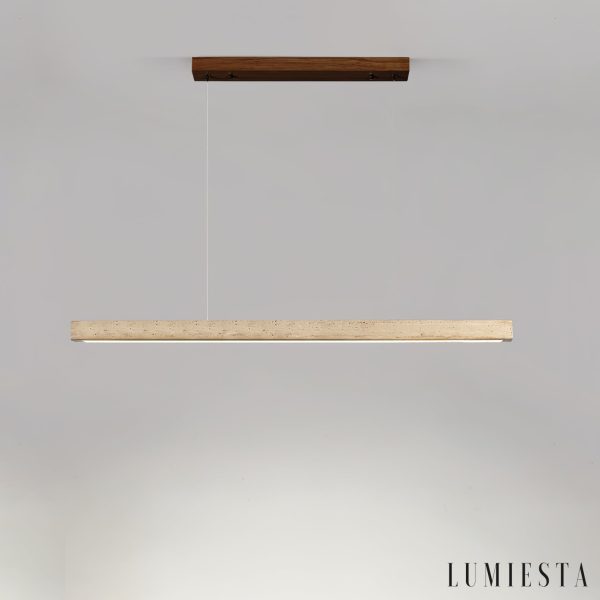 Toledis - Lampa wisząca trawertynowa, orzechowa do jadalni, Ø80/100/120/150 cm