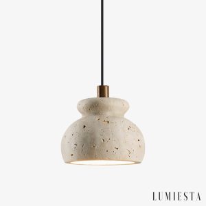 Lumiesta-travora-226-lampa-wiszca-travertynowa-ta-drewniana-do-salonu-12x9-cm.jpg Travora 226 - Lampa wisząca travertynowa żółta, drewniana do salonu Ø12x9 cm