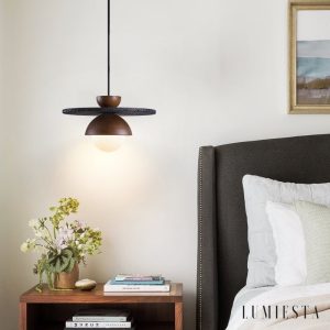 Lumiesta-tropeza-lampa-wiszca-trawertynowa-czarna-do-salonu-30x18-cm-1.jpg Tropeza - Lampa wisząca trawertynowa czarna do salonu Ø30x18 cm