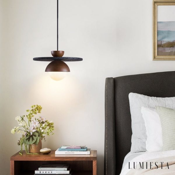 Lumiesta-tropeza-lampa-wiszca-trawertynowa-czarna-do-salonu-30x18-cm-1.jpg Tropeza - Lampa wisząca trawertynowa czarna do salonu Ø30x18 cm