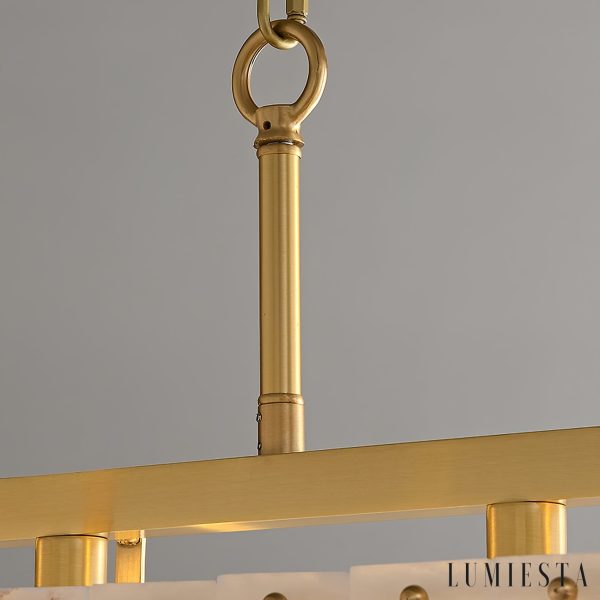 Urbisca - Lampa wisząca glamour, złota i biała do jadalni 100/125 cm