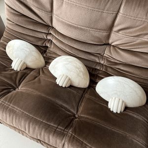 Veneziax - Plafon alabastrowy nowoczesny, biały do salonu i sypialni, Ø30 x 18 cm