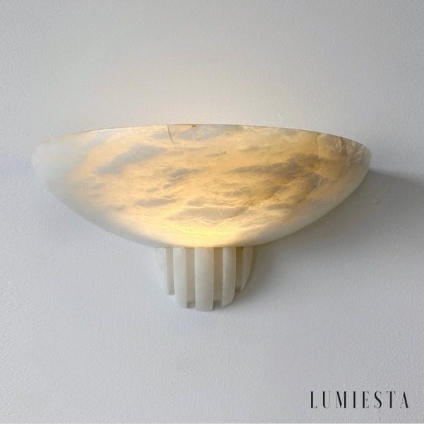 Veneziax - Plafon alabastrowy nowoczesny, biały do salonu i sypialni, Ø30 x 18 cm